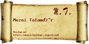 Mezei Talamér névjegykártya